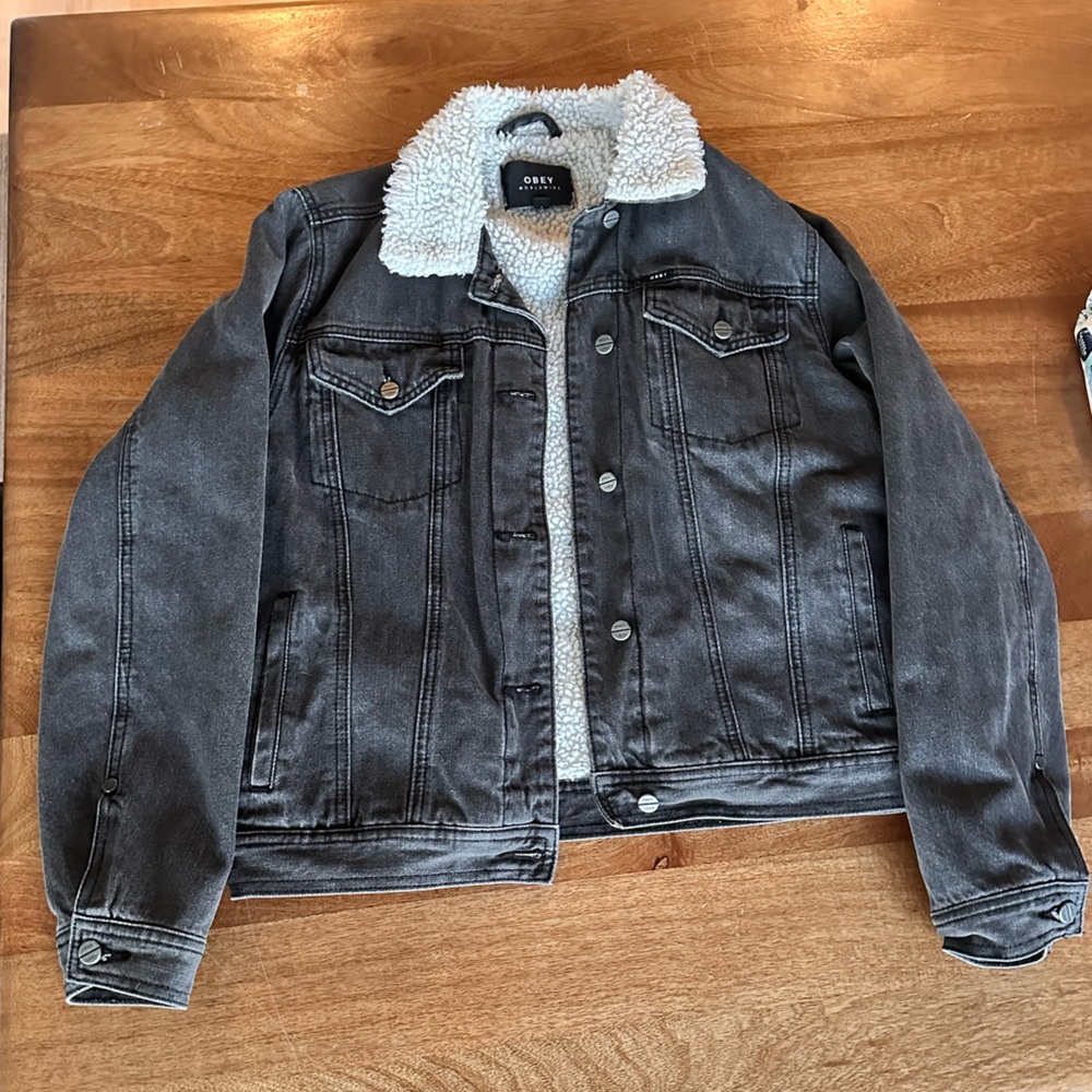 Obey Worldwide Sherpa Lined Denim Jacket